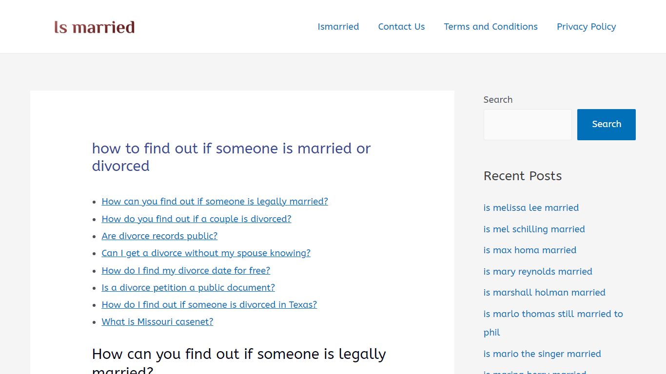 how to find out if someone is married or divorced – Is married?